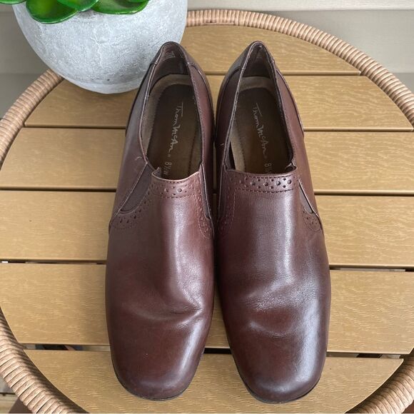 Vintage Thom McAn Brown Leather‎ Slip-on Bootie Women’s 8.5W Retro Block Heel - Picture 3 of 11